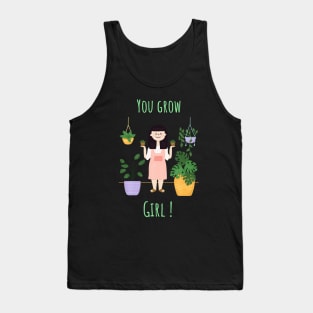 You grow, girl! v1 - Plant lady Tank Top